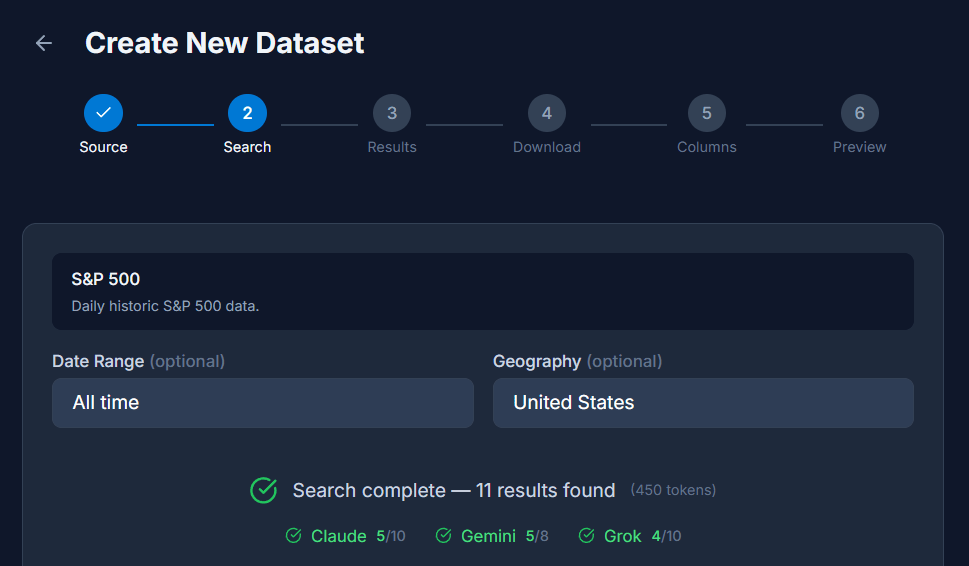 Create New Dataset
